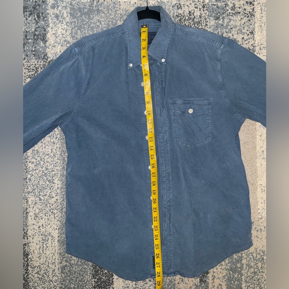 Abercrombie & Fitch Blue Corduroy Casual Button Down Shirt - Picture 7 of 10